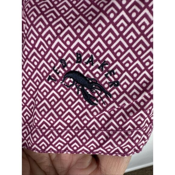 Ted Baker London Men's 7 = US 40 Basket Lined Swim Trunks Pink Geometric EUC - Picture 3 of 16